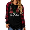 thumbnail image 4 of Womens Tops Christmas Print Plaid Long Sleeves Round Neck Winter Printed Loose Casual Sweatshirts,Tops for Women Red S, 4 of 6