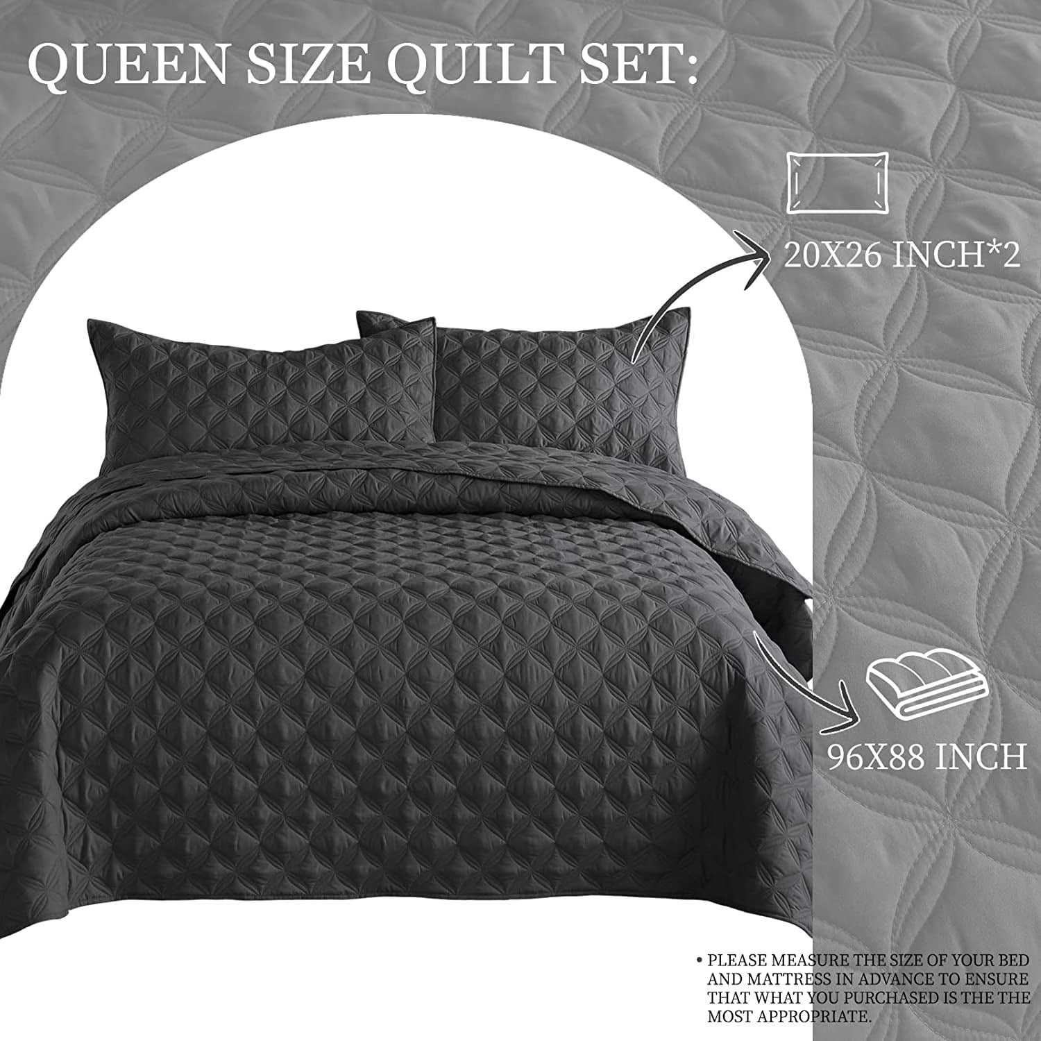 quilt batting queen size high loft #quilt #batting #queen #sized  #quiltbattingqueensized Queen Size Black and Gray Hand Q…