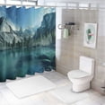 thumbnail image 7 of Orinice  Yosemite Shower Curtain, Mirror Lake Yosemite Scenic Picture with Mountains Lakeside Trees Waterscape, Cloth Fabric Bathroom Decor Set with Hooks, Turquoise Blue 60x72, 7 of 7