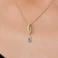 thumbnail image 3 of Gem Stone King 14K Yellow Gold Mercury Mist Mystic Topaz and Lab Grown Diamond Pendant Necklace for Women | 1.03 Cttw | Gemstone November Birthstone | Oval 7X5MM | With 18 inch Chain, 3 of 6