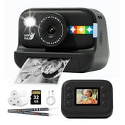 Instant Print Camera, 3 in 1 Photo/Video/Printing HD 1080P Digital Camera with Print Paper & 32G TF Card, Selfie Video Camera Toddler Portable Travel Camera for Boys & Girls