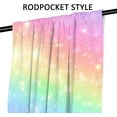 thumbnail image 3 of Rainbow Curtains 52Wx84H Inch Rod Pocket Kids Pastel Curtains Girls Cartoon Cute Colorful Sky Clouds Stars Aesthetic Art Printed Girly Princess Living Room Bedroom Window Drapes Fabric 2 Panel, 3 of 4