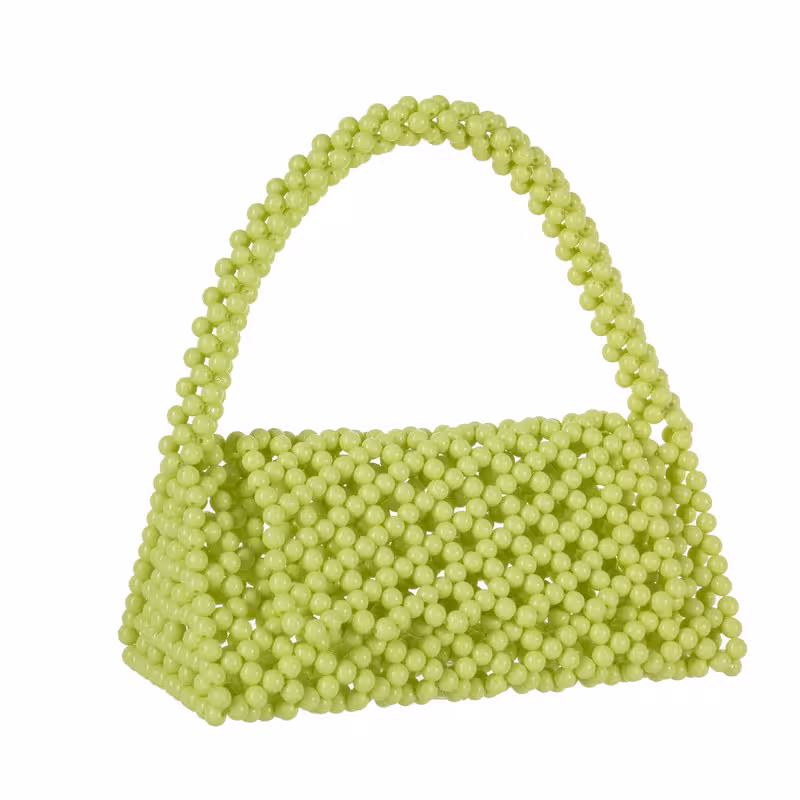 YIFEI Candy Color Acrylic Beaded Hollow Handbag Evening Clutch Triangle Bags for Wedding Party