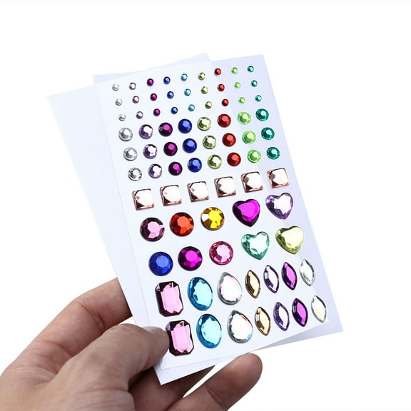 Alasum 1Set Self-Adhesive Crystal Rhinestone Sheet for Artists and in Various Shapes and Colors