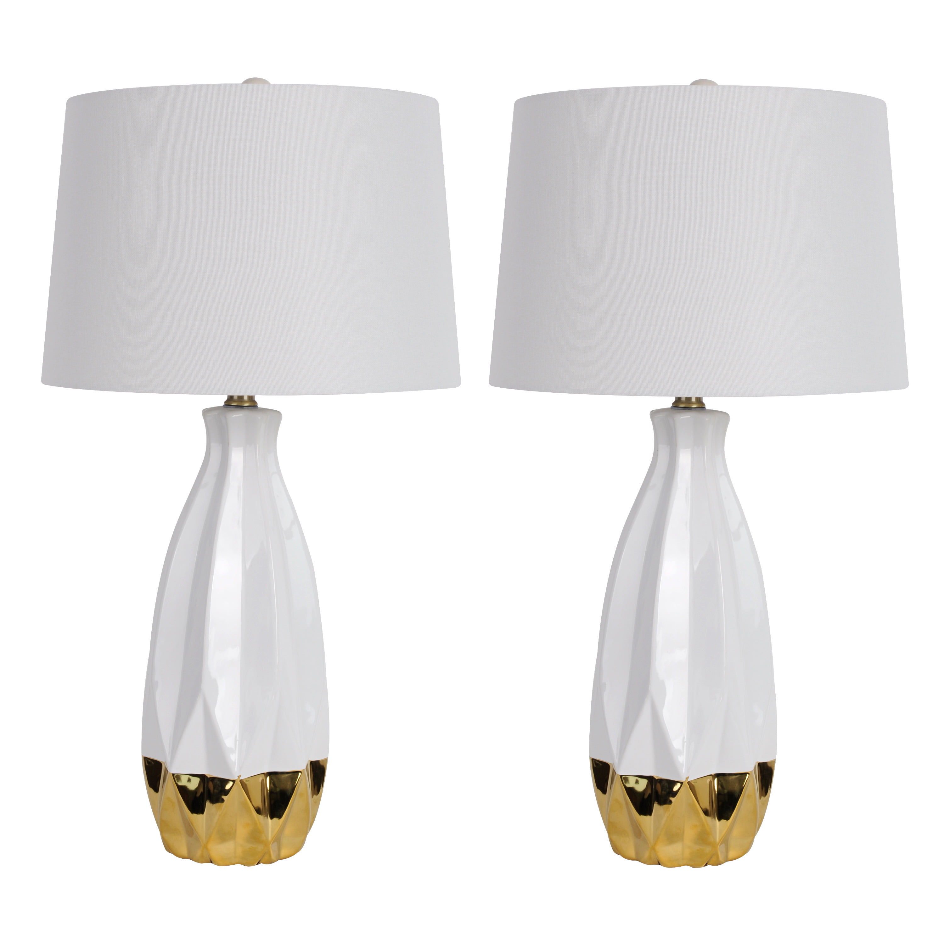 Decor Therapy White Gold Dipped Ceramic, Set Of 2 Ceramic Table Lamps Decor Therapy