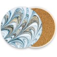 thumbnail image 5 of GZHJMY Printed Round Ancient Swirls of Marble Ceramic Coasters with Cork-Backed for Coffee Drink Cup Mat Absorbent Stone Coaster, 1 Pack, 5 of 5