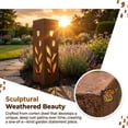 thumbnail image 4 of Rusty Metal Garden Column, 15.7 inches Garden Column Rust Steel Statue without Lid, Modern Garden Sculpture, Metal Patio Landscape Decor, Art Column for Lawn, Porch, Backyard Decoration, Style L, 4 of 9
