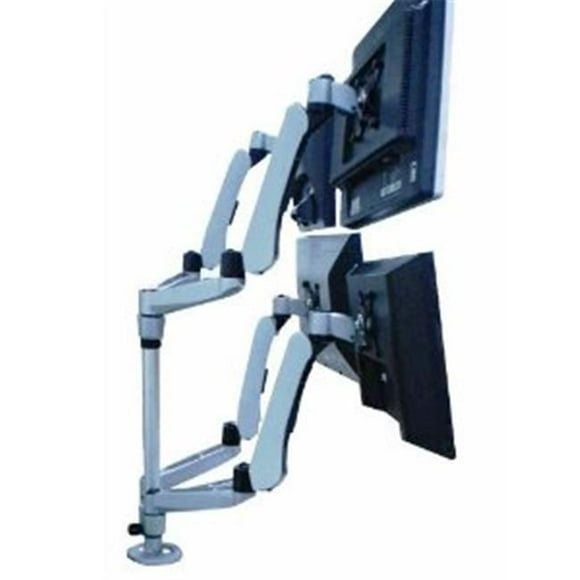 Four Monitor Desk Mount Spring Arm Quick Release