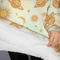 thumbnail image 3 of Oversized Wearable Blanket Hoodie,Colorful Sun Moon Star Planet Pattern Sherpa Blanket Hoodie with Super Pockets,Super Warm Fuzzy Pullover for Women & Men, 3 of 6