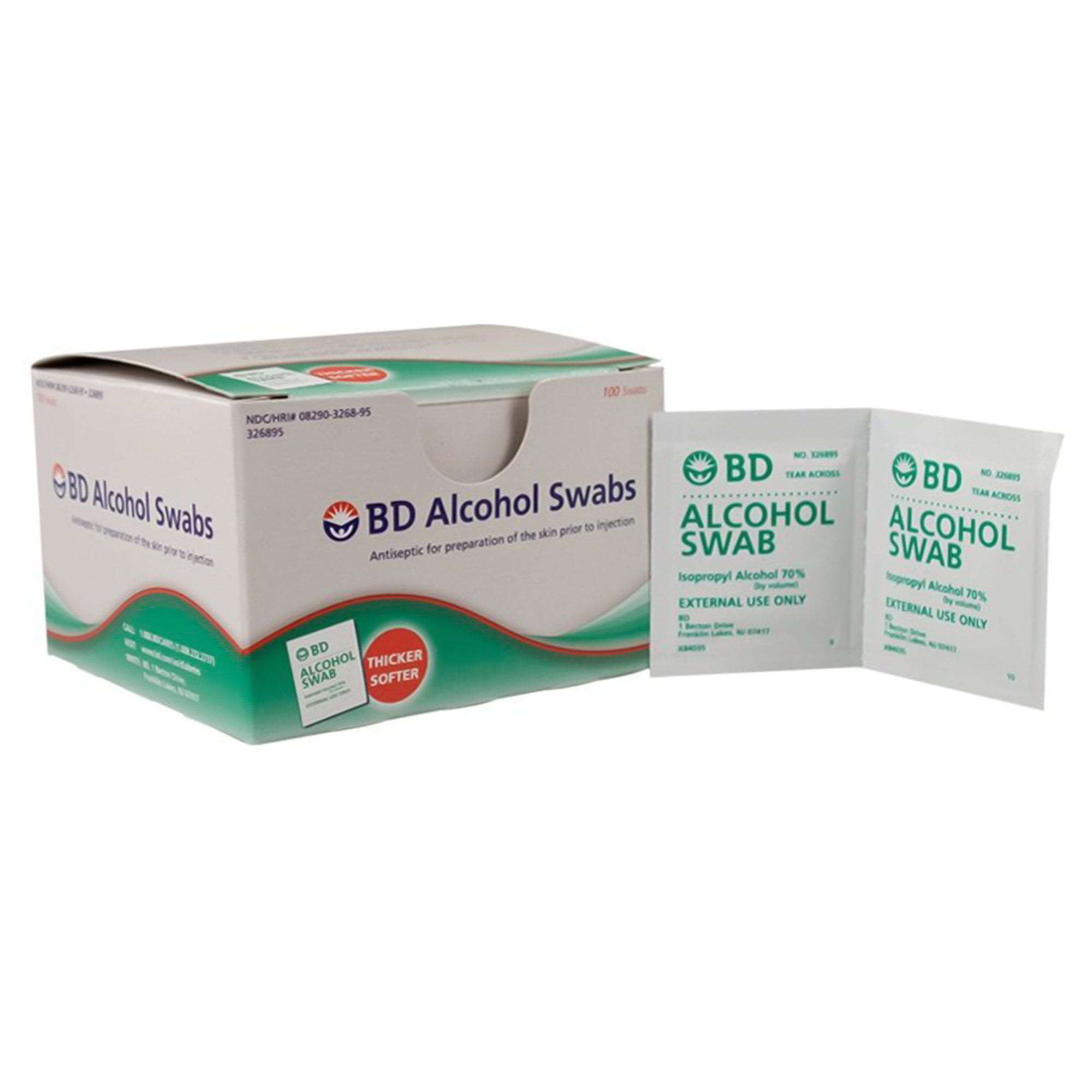 BD Alcohol Prep Pad NonSterile 1 X 0.75" Nonwoven Gauze 326895 1 Count(s) 100 /Count