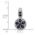 thumbnail image 2 of White Sterling Silver Charm Pendant Sapphire Blue Rhodium-Plated & Circle, 2 of 2