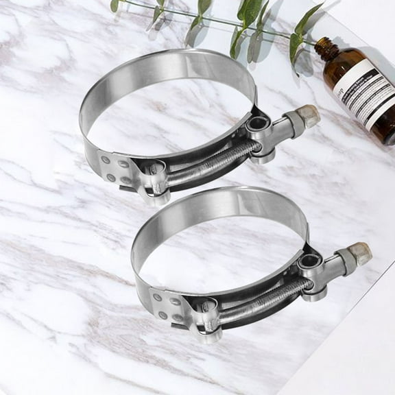 Hemobllo 2-Pack Stainless Steel Car Hose Clamps for Automotive and Home Use, 2.56x2.56x0.79in Size
