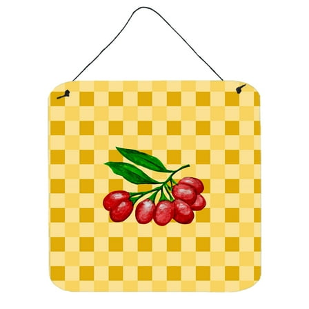 Carolines Treasures BB7225DS66 Gojis on Basketweave Wall or Door Hanging Prints 6x6 multicolor