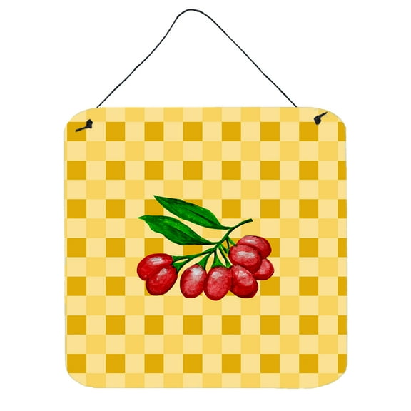 Carolines Treasures BB7225DS66 Gojis on Basketweave Wall or Door Hanging Prints 6x6 multicolor