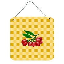 Carolines Treasures BB7225DS66 Gojis on Basketweave Wall or Door Hanging Prints 6x6 multicolor