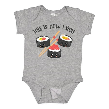 

Inktastic Kawaii How I Roll Sushi Gift Baby Boy or Baby Girl Bodysuit