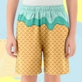 thumbnail image 2 of MIASHUI Garçons Filles Shorts à Imprimé Graphique Confortables d'Été Décontractés pour la Plage, Vert, 9-10 Ans, 2 of 4
