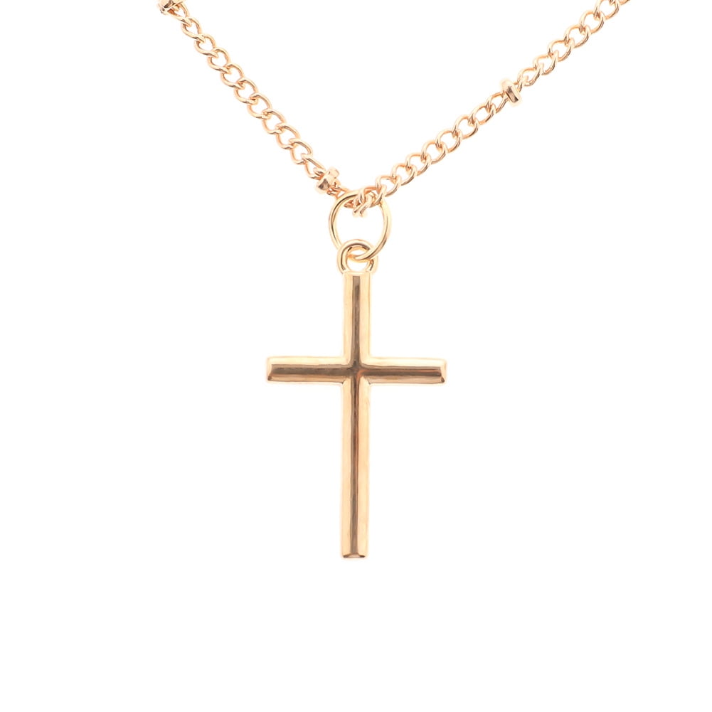 Simple Exquisite Gold Chain Cross Necklace Small Gold Cross Religious ...