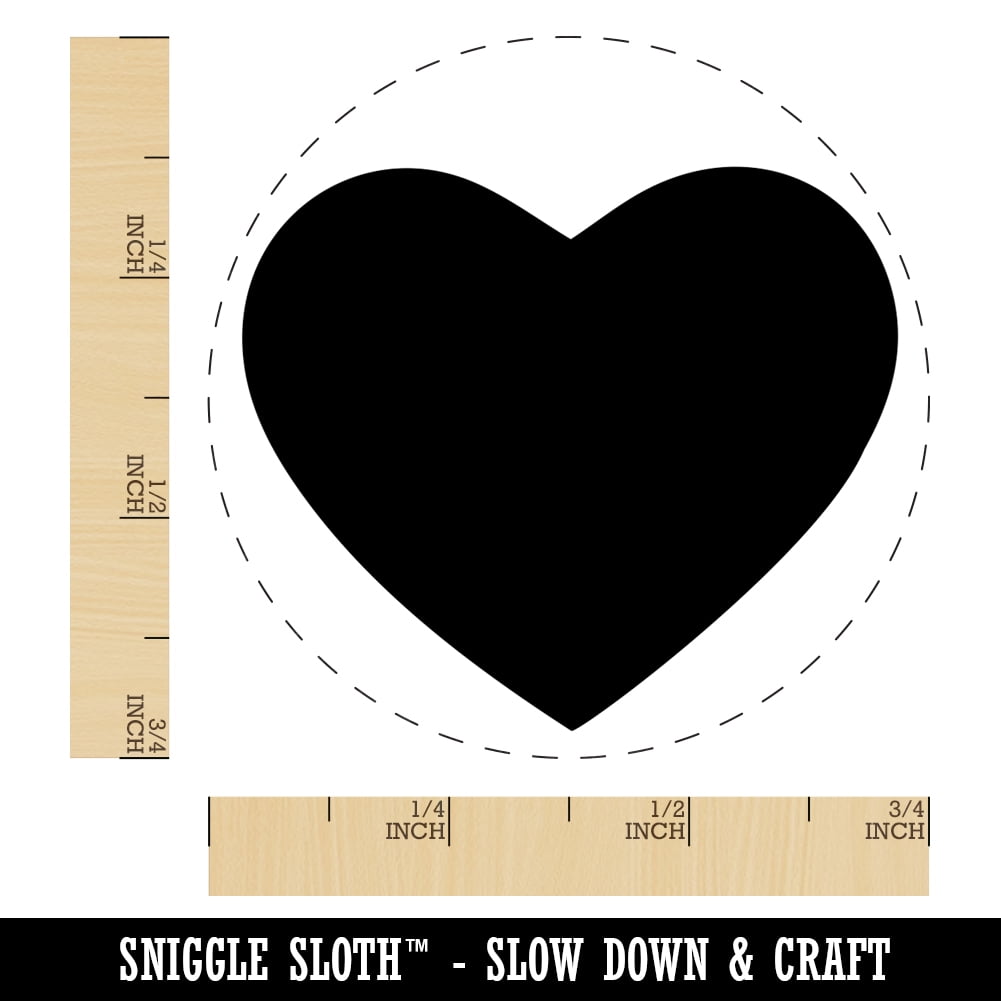 Heart Solid Self-Inking Rubber Stamp Ink Stamper - Fuchsia Ink - Small 3/4 Inch