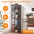 Rotating Bookshelf with Metal Frame 360 Display Wood Revolving Bookcase