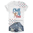 thumbnail image 2 of Hauts d'Été pour Femmes, Tenues T-Shirts 4 Juillet 2024, T-Shirt Col Rond Imprimé Jour de l'Indépendance, Blanc, 2 of 4