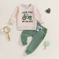 thumbnail image 2 of Toddler Baby Boy Clothes Fall Winter Outfit Patchwork Long Sleeve Sweatshirt Tops Stretch Pants Playwear Set Baby Boy Clothes Fall Winter Party Pants Set Kaprioy Baby Boy Clothes, 2 of 8