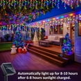 thumbnail image 5 of PMMIPNW Solar Christmas Icicle String Lights 162LED 27ft, Christmas Fairy Lights for Bedroom, Patio, Yard, Garden, Wedding, Eave Decor (Multicolor), 5 of 8