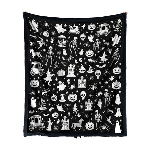 SUYOLL Halloween DIY Color In Blanket For Adults And Kids Hand Coloring Art Activity Blanket For Family Fun Creative Washable Soft Throw For Home And Holiday Use