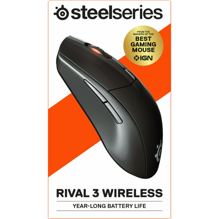SteelSeries Rival 3 Wireless Gaming Mouse – 400+ Hour Battery Life – Dual  Wireless 2.4 GHz and Bluetooth 5.0 – 60 Million Clicks – 18,000 CPI  TrueMove Air Optical Sensor
