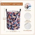 thumbnail image 4 of Cute Cat Print Foldable Laundry Basket - Large Capacity Oxford Fabric Material, Multi-color Cat Design Clothing and Toy Storage Basket, Essential for Home Organization, Laundry Room Accessories, 4 of 7