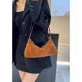 thumbnail image 4 of Bolso de mano de piel de ante de alta calidad para mujer, tipo baguette, estilo retro, con primera capa de piel de vaca mate, tipo bandolera, 4 of 5