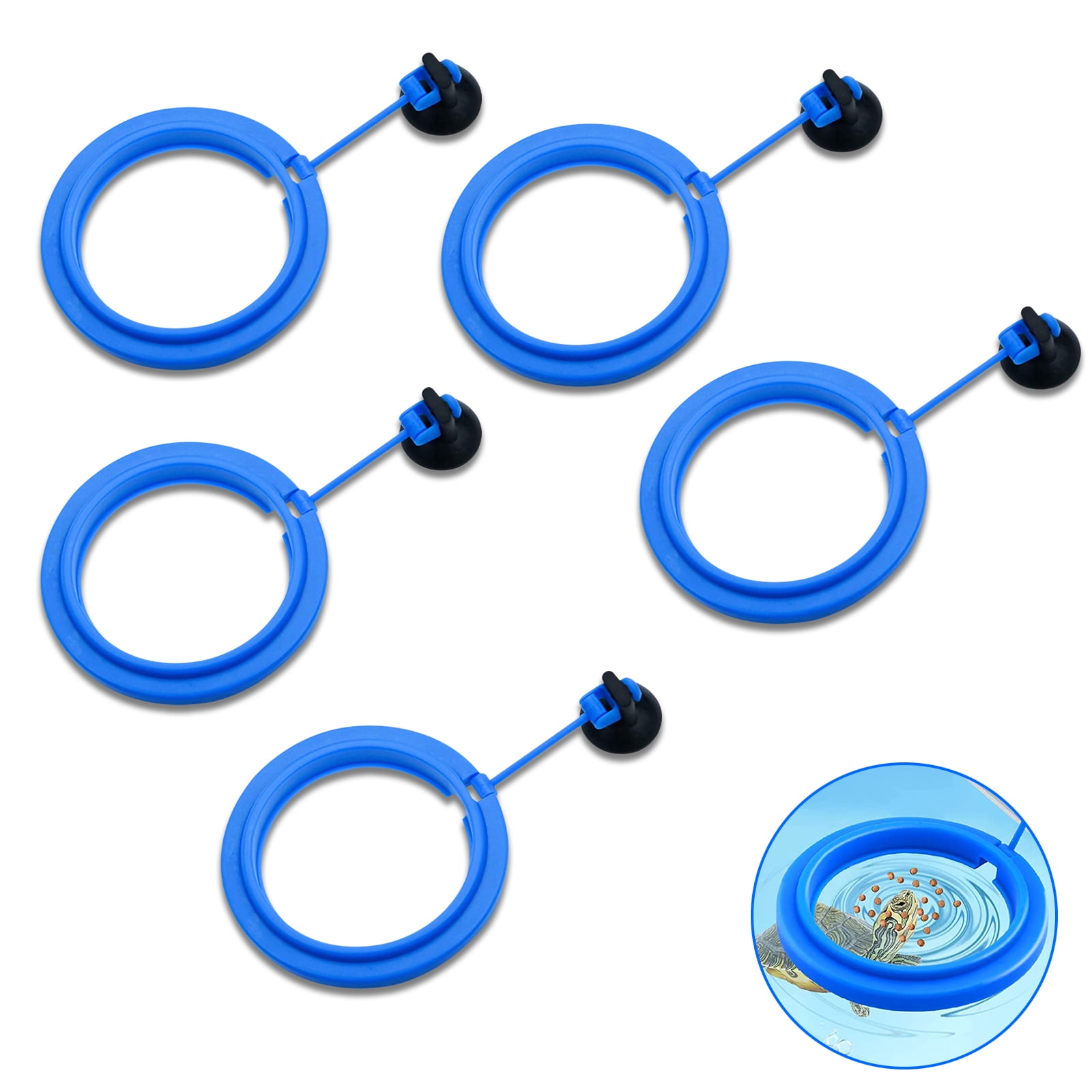 5 Set of Fish Suspension Feeding Ring, Round Floating Fish Feeder