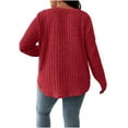 thumbnail image 2 of Besolor Women's Plus Size Long Sleeve Shirts Lightweight V Neck Sweaters Casual Solid Knit Tops Fall Clothes, 2 of 8