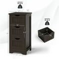 thumbnail image 2 of Gymax 3-Drawer Bathroom Floor Cabinet Free Standing Side Storage Organizer Nightstand Coffee, 2 of 10