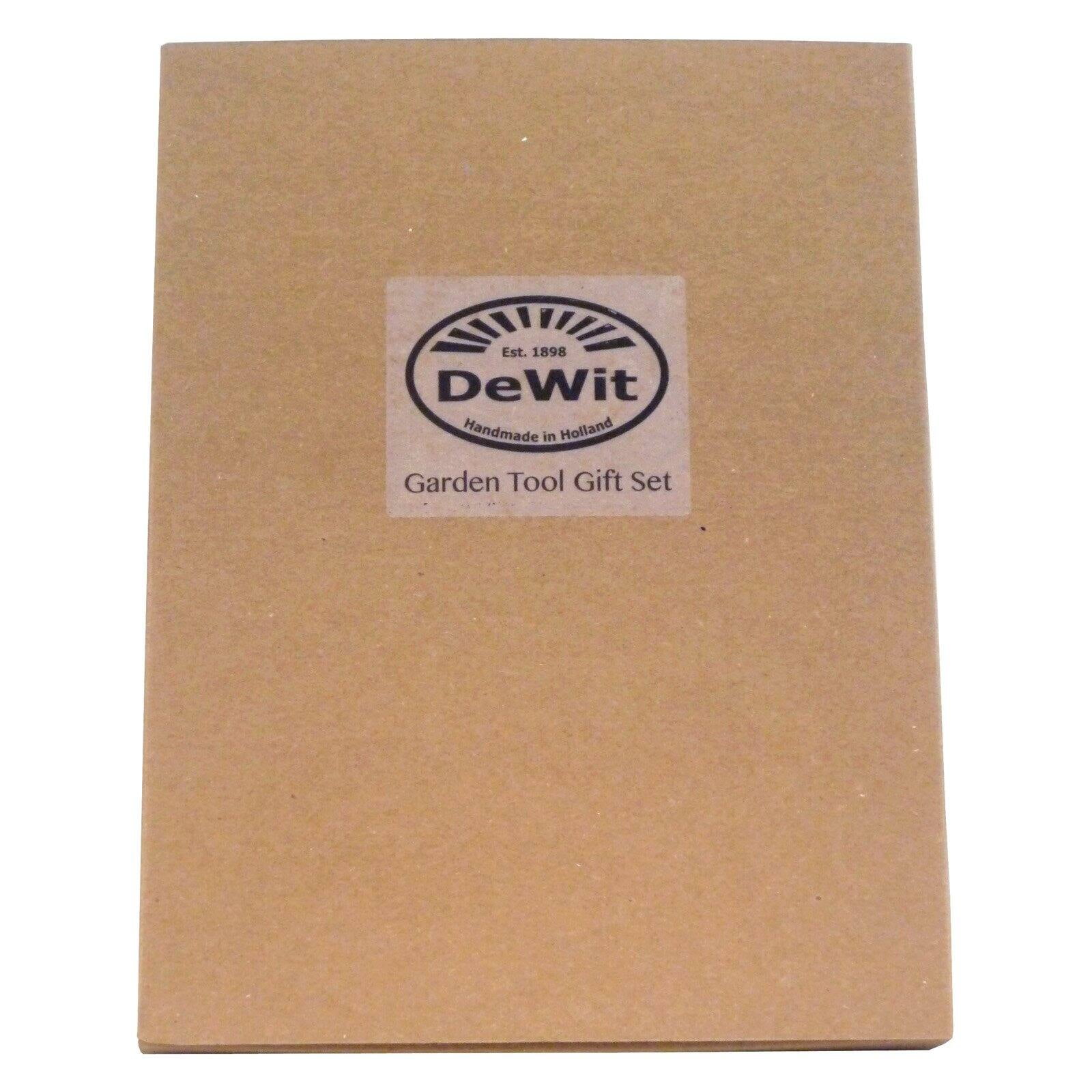 DeWit 31-3333 3 Piece Garden Essential Tool Kit, Trowel, Hand Fork, and 3 Tine Cultivator in Gift Box