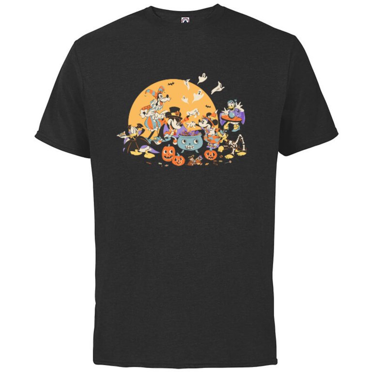 Disney Mickey Friends Halloween Retro Short Sleeve Cotton T-Shirt for Adults - Customized-Black - Walmart.com