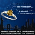 thumbnail image 2 of Gem Stone King 925 Silver and 10K Yellow Gold Whiskey Quartz and Lab Grown Diamond Engagement Ring for Women | 1.30 Cttw | Oval 8X6MM | Gemstone Birthstone | Size 9, 2 of 6