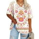 thumbnail image 2 of Camisetas Casuales de las Mujeres de Manga Corta de Cuello en V Oversized Camiseta Deportiva de Verano, Top Impreso Casual, 2 of 4