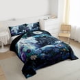 thumbnail image 3 of Feelyou Couple Wolf Animal Full Size Comforter Sets, Kawaii Jungle Animal Bedding Comforter Set, Rustic Groovy Flower Reversible Bedding Sets, Lightweight Room Decor, 3pcs, 3 of 8