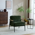 thumbnail image 2 of GDF Studio Modern Armchair with Metal Frame, Wood Accents, and Plush Cushions, Black, 2 of 9