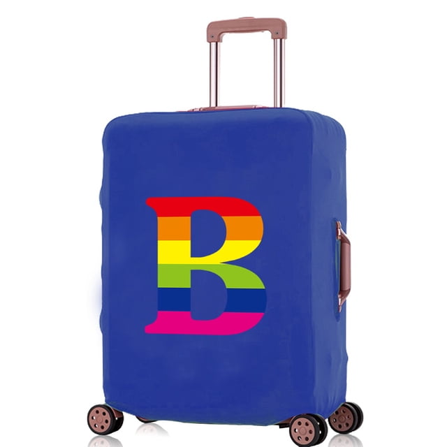 Luggage Covers Travel Accessories Suitcase Cover Protector Reusable Washable 18-32inch Rainbow Letter Printed Pattern Series 8rainbow B XL