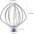 thumbnail image 2 of CUITING K45WW Fouet à 6 Fils Compatible avec KitchenAid Batteur sur Socle à Tête Inclinable K45 K45SS KSM90 KSM95 – Acier Inoxydable, 2 of 5