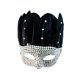 thumbnail image 4 of Máscara de diamantes de imitación de plumas brillantes, máscara de media cara, accesorios creativos para disfraces, máscara de para puesta, 4 of 9