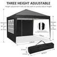 thumbnail image 4 of COBIZI 10x10 Pop up Canopy with Sidewalls Waterproof Outdoor Canopy Gazebo Anti-UV Instant Foldable Canopy Tent for Party with Carry Bag,Black, 4 of 7