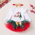 thumbnail image 5 of Baby Girl Christmas Outfit Long Sleeve Ruffle Princess Tutu Dress Headband Christmas Tutu Dress Outfit Long Sleeve Ribbed Ruffle Glitter Tulle Princess Dress Christmas Outfits, 5 of 7