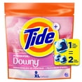 thumbnail image 2 of Tide Power PODs + Downy Laundry Detergent Pods, Soft Boosters + April Fresh, Detergent soap pacs for Laundry washing, HE compatible, 9 Count, 2 of 18