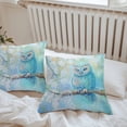 thumbnail image 7 of Waterproof Throw Pillow Covers Set of 2, 20x20 Inch Teal Blue Owl Decorative Pillowcases Outdoor Pillow Slip Cushion Covers Set for Couch Tent Modern Flowers Birds on Branch, 7 of 7