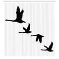 thumbnail image 3 of Ambesonne Freedom Shower Curtain, Group of Flying Birds, 69"Wx84"L, Black White, 3 of 3
