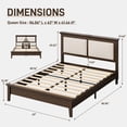 thumbnail image 2 of Lifezone Queen Solid Wood Platform Bed Frame, White Diamond Tufted Upholstered Headboard with LED Light, Noise-Free,  Brown, 2 of 7