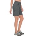 thumbnail image 3 of Mapamyumco Womens Hiking Cargo Shorts, Quick Dry 9 Inch Cargo Shorts Women for Golf Hiking Travel, Stretch Lightweight with 9 Pockets Gray XS, 3 of 6